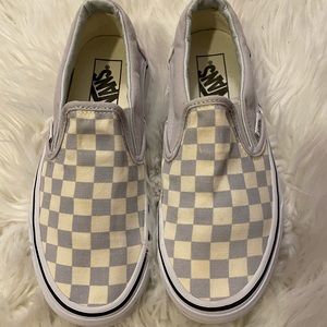 Checkered slip on vans